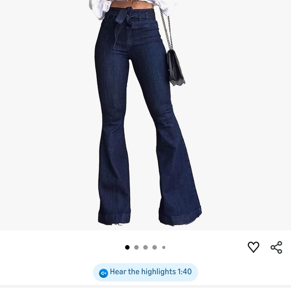 Women's Flared Dark Blue Jeans